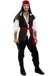 Ciao 16105-Costume de pirate, déguisement pour adultes, marron/blanc/noir/rouge, homme, taille XL (52-54)