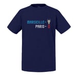 T-Shirt Enfant Marseille 1 - Paris 0 Sport Foot Champion Ballon C1