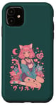 Coque pour iPhone 11 Anime Cat Girl Manga Hearts Kawaii Cute Holiday Valentines