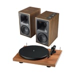 Klipsch The Fives / Pro-Ject Debut E Aktiv høyttaler og platespiller Valnøtt