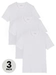 BOSS 3 Pack Classic Crew T-Shirt, White, Size L, Men