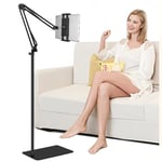 Tablet Floor Stand with Heavy Duty Base【Ultra Sturdy】, Overhead Bed iPad Stand Angle Height Adjustable, Compatible with iPad Mini Air Pro 12.9/9.7, Galaxy Tab, Kindle, Cell Phones (4.5''-13'')