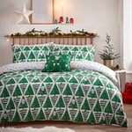 furn. Hide and Seek Santa King Duvet Cover Set, Cotton, Polyester, Green