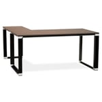 Bureau d'Angle Design "Hovik" 160cm Noyer & Noir