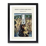 Artillerymen By Ernst Ludwig Kirchner Exhibition Museum Painting Framed Wall Art Print, Ready to Hang Picture for Living Room Bedroom Home Office Décor, Black A2 (64 x 46 cm)