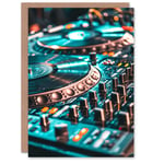 DJ Decks Close Up Record Player Mixing Music Fan Birthday Card