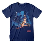 Unisex Kortærmet T-shirt Star Wars New Hope Vintage Sort XL