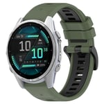 Garmin Fenix 8 AMOLED 43mm To-tone Klokkerem i silikon - Grønn / Svart