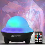 Veilleuse Enfant Projecteur Ciel Etoile¿5 Thèmes. Tout En 1, Enceinte Bluetooth, Lampe Multi Couleur Rechargeable, Led Gaming, Lampe De Chevet Musicale, 50+ Bruit Blanc Et Berceuses(Noir)