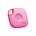 Tile by Life360 Mate (2024) Bluetooth Tracker, Keys Finder and Item Locator for Keys, Bags and More, Phone Finder, Both iOS and Android Compatible, Pack of 1 (Light Pink/Hot Pink)