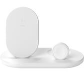 Belkin 3-in-1 iPhone, Apple Watch & AirPods Wireless Charging Stand - White, White