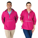 Charles River Apparel Unisex's Pack-n-go Wind & Water-Resistant Pullover (Reg/Ext Sizes) Windbreaker Jacket, Hot Pink, 3XL