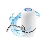 NK Distributeur d'eau en Bouteille Automatique - Chargeur USB, en Acier, sans BPA, Eau Froide, 1200mAh, Carafes et Bouteilles 1.5L, 5.7L, 10L, 11.3L, 15L, 18.9L, Blanche (2 Adaptateurs 3.8 & 4.8cm)