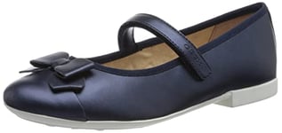 Geox Girls Jr Plie' Ballet Flat, Navy, 3 UK