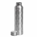 Silver Diamond 1 Litre Stainless Steel Water Bottle Single Wall BPA Free Plastic