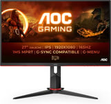 Gaming 27G2SPU - Moniteur FHD 27 pouces, 165 Hz, 1 ms, FreeSync Premium (1920x1080, HDMI, DisplayPort, Hub USB) noir/rouge.[G628]