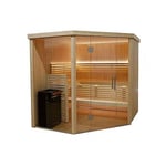 Cabine de sauna Harvia d'angle 206 x 203,3 x 202 cm 3 ou 4 personnes poêle à sauna fournis