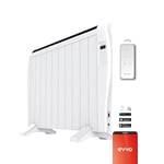 EVVO C10 Radiateur de Chaleur Blanc 1500W 10 éléments Wifi Télécommande Minuterie (10 éléments)