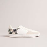 Ted Baker Mens Barkerg Leather & Suede House Check Trainers in White Leather (archived) - Size UK 9