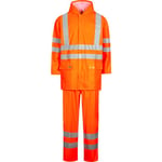 Lyngsøe PU regnset LR552, Klass 2 High-Vis orange, storlek L