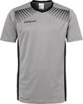 Uhlsport - Goal Maillot MC - Maillot de Gardien Football - Homme - Gris Foncé Mélange/Noir - FR : XXS (Taille Fabricant : 116)