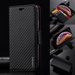 Premium Carbon Leather Case Flip Wallet Cover For Iphone 11 12 Pro Se Xr 7 8 6s