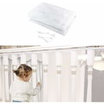 300x79cm Filet de sécurité pour escalier blanc,Filet de protection pour balcon,Filet anti-chute pour chat