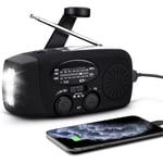 CCYKXA Radio Solaire Portable, Main Manivelle Self Powered AM/FM/NOAA Radio, Dynamo Météo Radio Appareil d'urgence avec 3-LED Lampe de Poche et