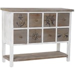 Pegane - Console Table console en bois de sapin coloris naturel /blanc - Longueur 104 x Profondeur 35 x Hauteur 80.5 cm