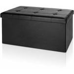 Deuba - Banc de rangement avec couvercle amovible Siège pouf Coffre de rangement pliable pour salon chambre couloir l - noir