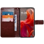 Lommebokdeksel 3-kort Motorola Moto G85 - Brun