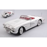 CHEVROLET CORVETTE 1958 WHITE 1:18 MotorMax Auto Stradali Die Cast Modellino