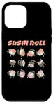 Coque pour iPhone 12 Pro Max Rouleau de sushi amusant dessin animé Kawaii Anime japonais Art Design