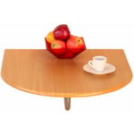 Table pliante murale demi-ronde en mdf hêtre