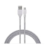 Cable Tressé pour HUAWEI P smart+ 3m Universel Chargeur Connecteur Micro USB Tissé Nylon - BLANC