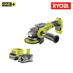 Pack RYOBI meuleuse d'angle brushless 18V One+ R18AG7-0 - 1 batterie 18V 5.0Ah - 1 chargeur rapide RC18120-150