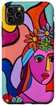 Coque pour iPhone 11 Pro Max Aura Florale Abstrait Portrait De Femme Avec Fleurs