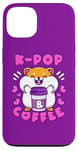 Coque pour iPhone 13 Hamster, K-Pop et café, musique coréenne, mignon et enjoué