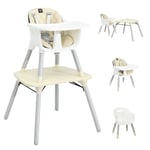 Convertible Baby High Chair with 2-Position Removable Tray