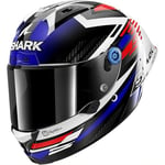 SHARK, Casque Moto Intégral Aeron GP FIM FIRSTLAP Carbon Blue Red DBR, XL