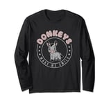 Donkeys Make Me Smile Donkey Lover Cute Farm Animals Long Sleeve T-Shirt