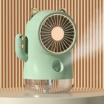 Green Misting Desk Fan Fortune Cat Shape Multifunction Nano Spray 3 Speeds GB