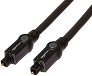 Amazon Basics - Toslink Digital Optical Audio Cable, CL3 Rated, Multi-Channel, for Audio System, Sound Bar, Home Theatre, Gold-Plated Connectors, 4.57 m, Black