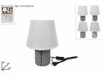 Lampe Chevet de Chambre Ombragé Commode 31cm Lumière Blanche Fantaisie Noire Dfh