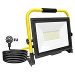 RIGIDON 100W Projecteurs de Chantier, 10000LM Lampe d'extérieur Pliable Portable Projecteur Led, Phare de Travail Led Pour Travaux d'atelier, Garage, Terrasse, Jardin, Etanche IP66 6000K Blanc