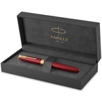 Parker Sonnet stylo plume | rouge intense avec attributs or | plume fine | coffret cadeau