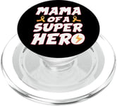 Childhood Cancer Mama Of A Superhero Family Ribbon PopSockets PopGrip for MagSafe