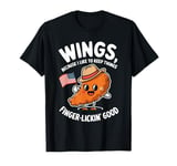 Funny Chicken Wings Finger-Lickin' Good USA Flag Patriotic T-Shirt