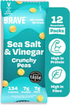 Crunchy Peas Sea Salt Vinegar | Vegan Snacks, High Protein, Low Calorie, 12 Pack