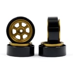 Yeah Racing Aluminum CNC 6 Spoke Beadlock Rims Set Gold Titanium For Traxxas ...